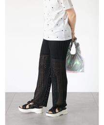 Lugnoncure | 編地切替ニットパンツ(その他パンツ)