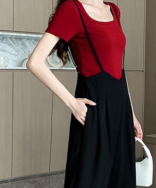 Primazel（プリマゼル）の「タック入りストレートサロペットパンツ（サロペット/オーバーオール・レディース・ブラック・M）」の10枚目の写真