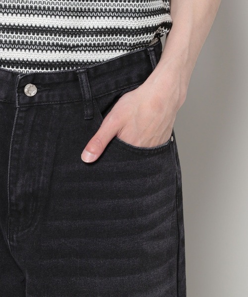 INFLATION(インフレーション)の「INFLATION/クロップワイドショートパンツ(デニムパンツ・メンズ・ブラック/ロイヤルブルー・MEDIUM/SMALL/LARGE)」の12枚目の写真