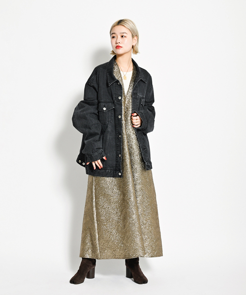 CITYSHOP（シティーショップ）の「GOLD JACQUARD DRESS