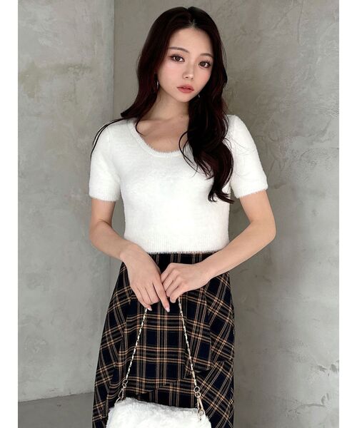 RESEXXY（リゼクシー）の「ミニシャギーニットトップス（ニット/セーター・レディース・パープル/ホワイト/ブラック・FREE）」の15枚目の写真