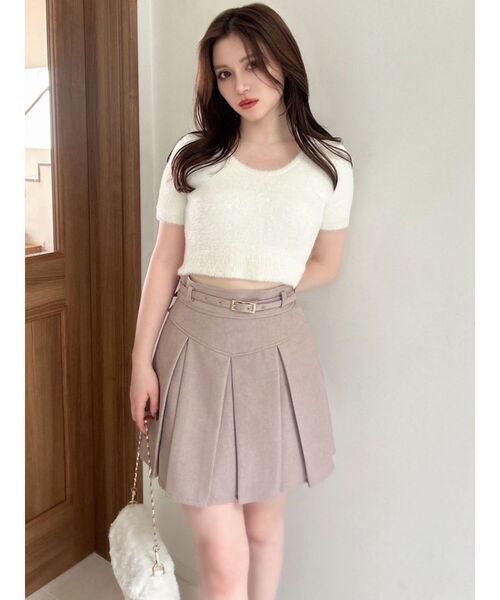 RESEXXY（リゼクシー）の「ミニシャギーニットトップス（ニット/セーター・レディース・パープル/ホワイト/ブラック・FREE）」の12枚目の写真