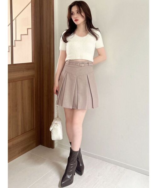 RESEXXY（リゼクシー）の「ミニシャギーニットトップス（ニット/セーター・レディース・パープル/ホワイト/ブラック・FREE）」の13枚目の写真