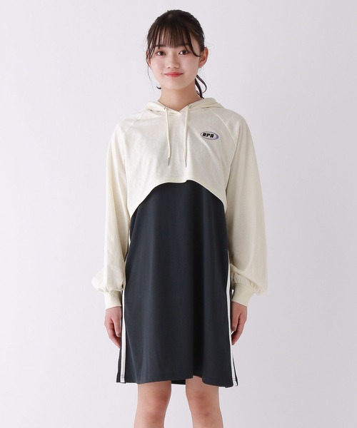 repipi armario（レピピ アルマリオ）の「☆セットアイテム☆フーディーラインワンピース（ワンピース・キッズ・スミクロ/グレー/ブルー・LARGE/MEDIUM）」の11枚目の写真