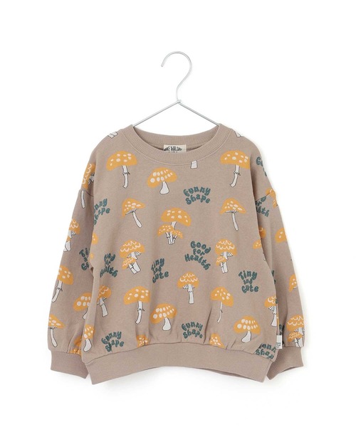 MAKE YOUR DAY（メイクユアデイ）の「ニョキニョキきのこ総柄裏毛トレーナー■80～140cm（スウェット・キッズ・ベージュ/アイボリー・100/90/140/130/80/120/110）」の6枚目の写真