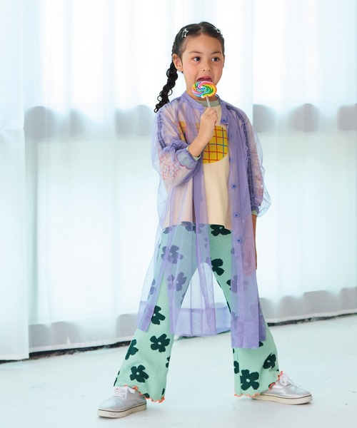 A BOND（アボンド）の「チュールシャーリングワンピース（ワンピース・キッズ・ラベンダー/ブラック・L/M/S）」の4枚目の写真