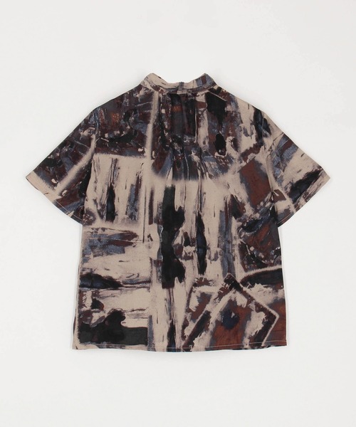 セール】衿ベルト 水彩柄ブラウス（シャツ/ブラウス）｜NICOLE CLUB