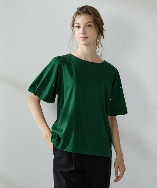 LE SOUK HOLIDAY(ルスークホリデー)の「【接触冷感】バルーンスリーブTシャツ(Tシャツ/カットソー・レディース・ブラック/ブラウン/グリーン・M/L)」の12枚目の写真