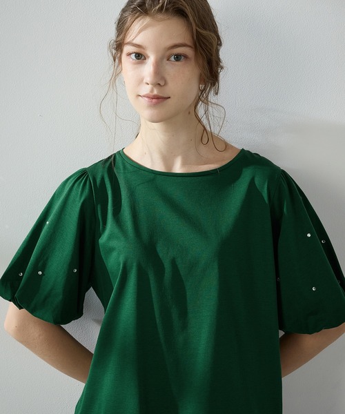LE SOUK HOLIDAY(ルスークホリデー)の「【接触冷感】バルーンスリーブTシャツ(Tシャツ/カットソー・レディース・ブラック/ブラウン/グリーン・M/L)」の11枚目の写真