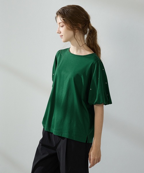 LE SOUK HOLIDAY(ルスークホリデー)の「【接触冷感】バルーンスリーブTシャツ(Tシャツ/カットソー・レディース・ブラック/ブラウン/グリーン・M/L)」の10枚目の写真