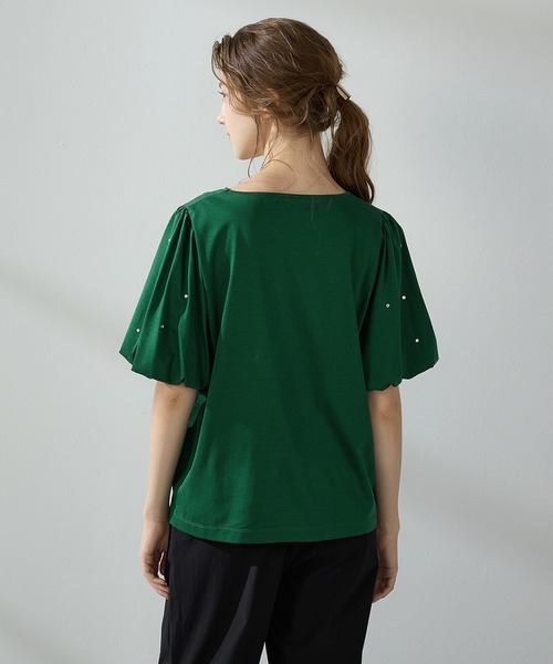 LE SOUK HOLIDAY(ルスークホリデー)の「【接触冷感】バルーンスリーブTシャツ(Tシャツ/カットソー・レディース・ブラック/ブラウン/グリーン・M/L)」の7枚目の写真
