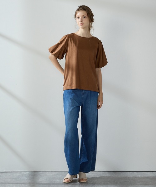 LE SOUK HOLIDAY(ルスークホリデー)の「【接触冷感】バルーンスリーブTシャツ(Tシャツ/カットソー・レディース・ブラック/ブラウン/グリーン・M/L)」の13枚目の写真