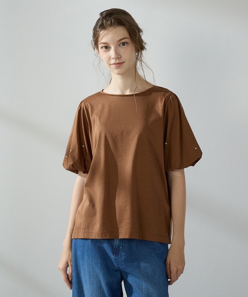 LE SOUK HOLIDAY(ルスークホリデー)の「【接触冷感】バルーンスリーブTシャツ(Tシャツ/カットソー・レディース・ブラック/ブラウン/グリーン・M/L)」の16枚目の写真