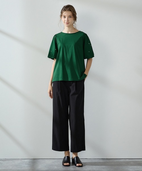 LE SOUK HOLIDAY(ルスークホリデー)の「【接触冷感】バルーンスリーブTシャツ(Tシャツ/カットソー・レディース・ブラック/ブラウン/グリーン・M/L)」の4枚目の写真