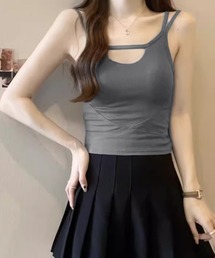 カップ付きキャミソールセクシー胸元韓国風