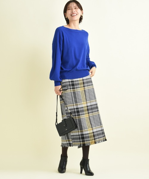 INTERPLANET（インタープラネット）の「ＢＩＧチェックツイードタイトスカート（スカート・レディース・イエロー/ブラック・FREE）」の16枚目の写真