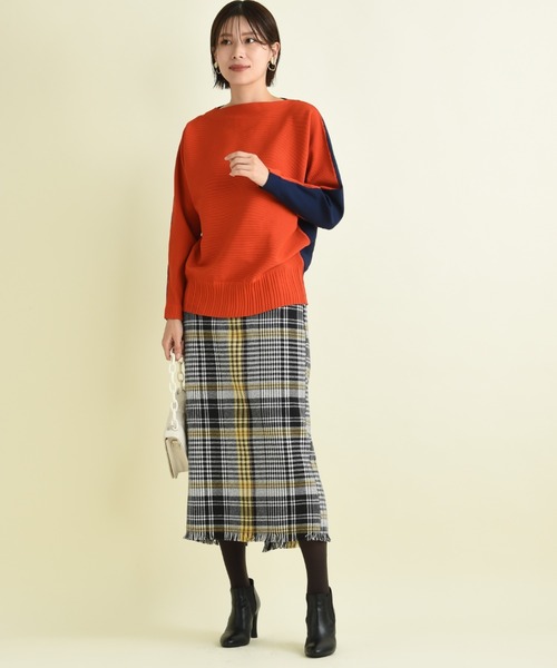 INTERPLANET（インタープラネット）の「ＢＩＧチェックツイードタイトスカート（スカート・レディース・イエロー/ブラック・FREE）」の18枚目の写真