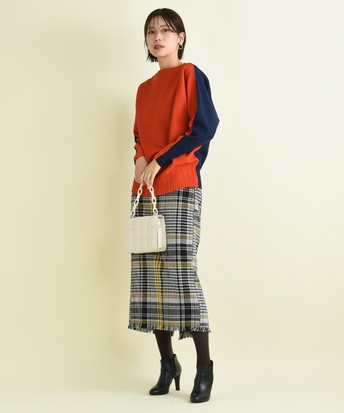 INTERPLANET（インタープラネット）の「ＢＩＧチェックツイードタイトスカート（スカート・レディース・イエロー/ブラック・FREE）」の20枚目の写真