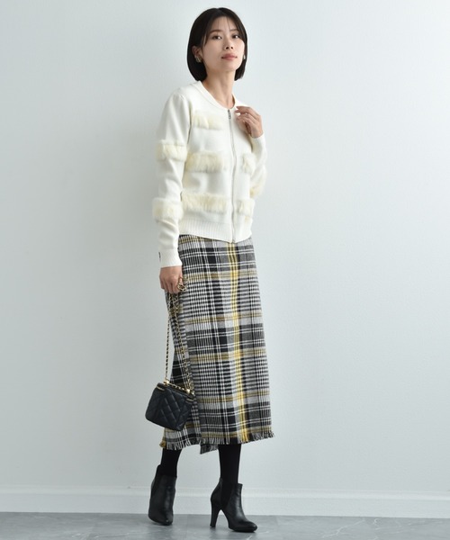 INTERPLANET（インタープラネット）の「ＢＩＧチェックツイードタイトスカート（スカート・レディース・イエロー/ブラック・FREE）」の22枚目の写真
