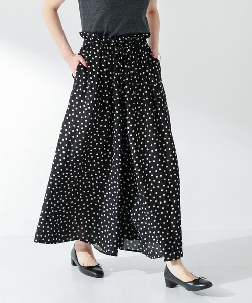 ★新品タグ付★アーバンリサーチ 【かぐれ】　ガウチョ　パンツ　ドット　黒　フリー ☆新品タグ付☆アーバンリサーチ 【かぐれ】 ガウチョ パンツ