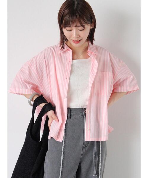 ehka sopo（エヘカソポ）の「バックドロストストライプシャツ（シャツ/ブラウス・レディース・サックスブルー/ピンク/イエロー/グリーン・F）」の4枚目の写真