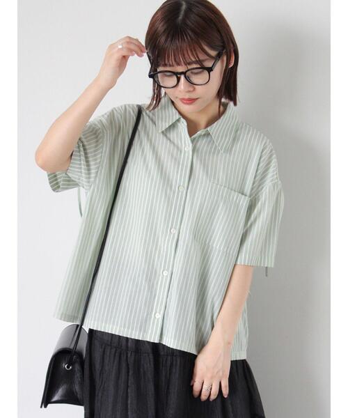 ehka sopo（エヘカソポ）の「バックドロストストライプシャツ（シャツ/ブラウス・レディース・サックスブルー/ピンク/イエロー/グリーン・F）」の12枚目の写真