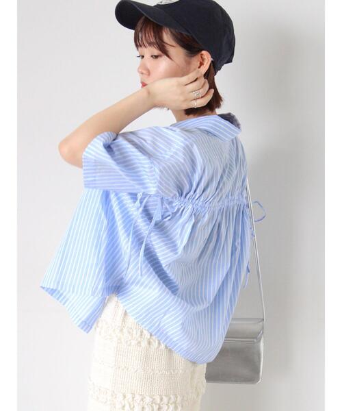 ehka sopo（エヘカソポ）の「バックドロストストライプシャツ（シャツ/ブラウス・レディース・サックスブルー/ピンク/イエロー/グリーン・F）」の9枚目の写真