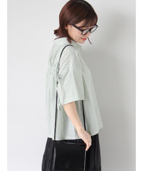 ehka sopo（エヘカソポ）の「バックドロストストライプシャツ（シャツ/ブラウス・レディース・サックスブルー/ピンク/イエロー/グリーン・F）」の22枚目の写真