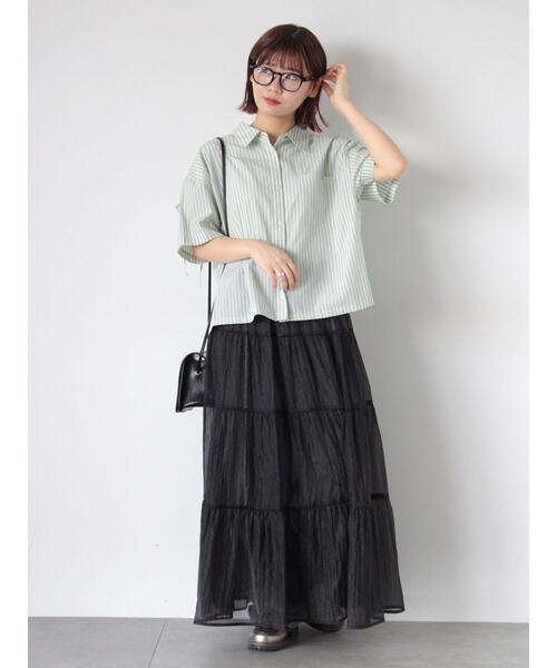 ehka sopo（エヘカソポ）の「バックドロストストライプシャツ（シャツ/ブラウス・レディース・サックスブルー/ピンク/イエロー/グリーン・F）」の20枚目の写真