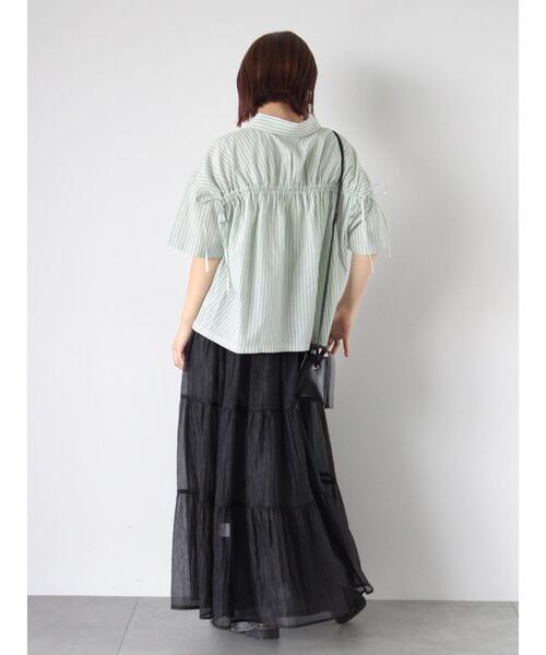 ehka sopo（エヘカソポ）の「バックドロストストライプシャツ（シャツ/ブラウス・レディース・サックスブルー/ピンク/イエロー/グリーン・F）」の17枚目の写真