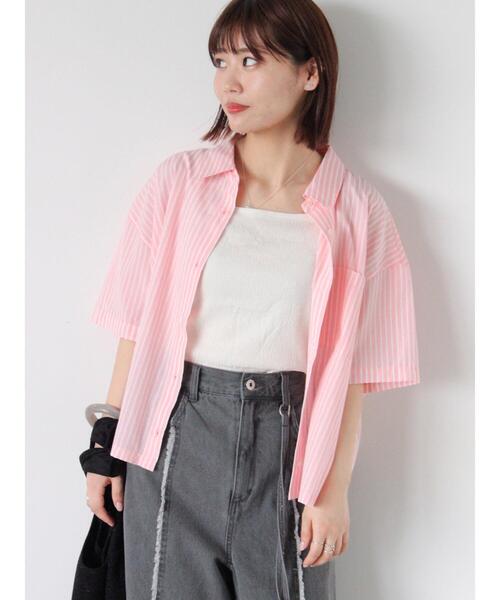 ehka sopo（エヘカソポ）の「バックドロストストライプシャツ（シャツ/ブラウス・レディース・サックスブルー/ピンク/イエロー/グリーン・F）」の16枚目の写真