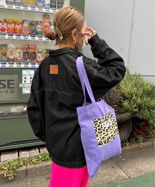 feepur by saya（フェピュールバイサヤ）の「【2nd anniversary】レオパードカラートート（トートバッグ・レディース・ブラウン/ターコイズブルー/パープル・MEDIUM）」の2枚目の写真