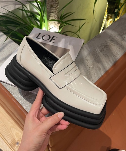 HALEY PESCA（ヘーリーペスカ）の「HALEY PESCA/スクエアトゥ 厚底ローファー（ローファー・レディース・ブラック・38/40/36）」の6枚目の写真