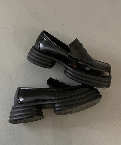 HALEY PESCA（ヘーリーペスカ）の「HALEY PESCA/スクエアトゥ 厚底ローファー（ローファー・レディース・ブラック・38/40/36）」の11枚目の写真