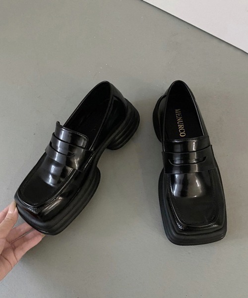 HALEY PESCA（ヘーリーペスカ）の「HALEY PESCA/スクエアトゥ 厚底ローファー（ローファー・レディース・ブラック・38/40/36）」の12枚目の写真