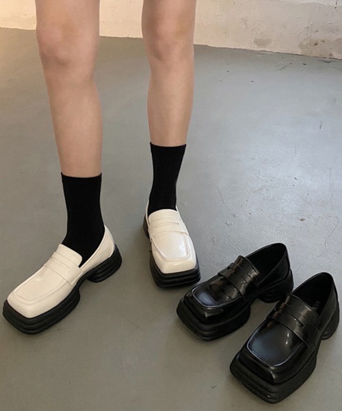 HALEY PESCA（ヘーリーペスカ）の「HALEY PESCA/スクエアトゥ 厚底ローファー（ローファー・レディース・ブラック・38/40/36）」の15枚目の写真