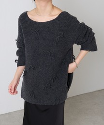 COLLAGE GALLARDAGALANTE | リボンオーバーニット(ニット/セーター)