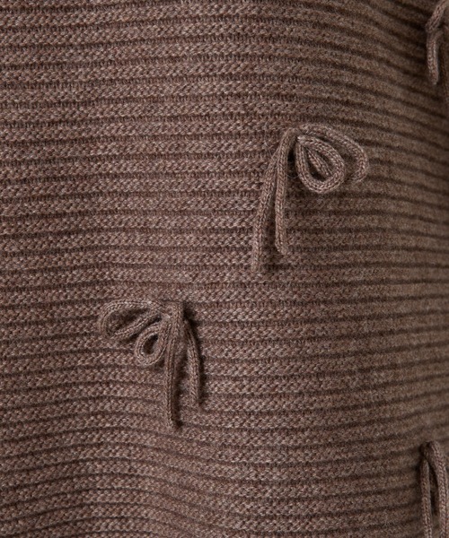 COLLAGE GALLARDAGALANTE（コラージュガリャルダガランテ）の「リボンオーバーニット（ニット/セーター・レディース・チャコールグレー/モカ・FREE）」の20枚目の写真