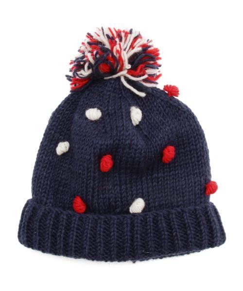 BEAMS BOY(ビームスボーイ)の「BEAMS BOY / ポンワッチキャップ(ニットキャップ/ビーニー・レディース・ナチュラル/ネイビー・ONE SIZE)」の3枚目の写真