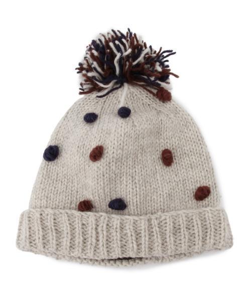 BEAMS BOY(ビームスボーイ)の「BEAMS BOY / ポンワッチキャップ(ニットキャップ/ビーニー・レディース・ナチュラル/ネイビー・ONE SIZE)」の4枚目の写真