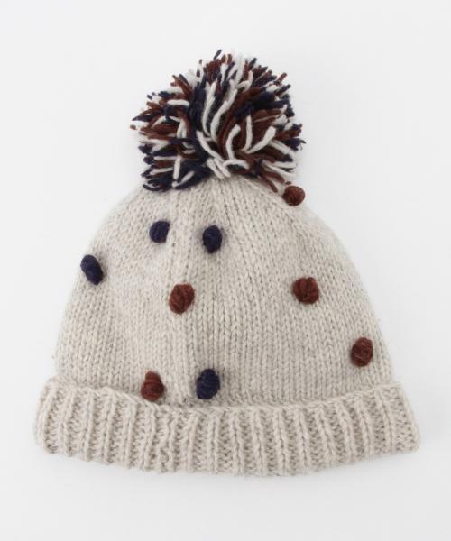 BEAMS BOY(ビームスボーイ)の「BEAMS BOY / ポンワッチキャップ(ニットキャップ/ビーニー・レディース・ナチュラル/ネイビー・ONE SIZE)」の5枚目の写真