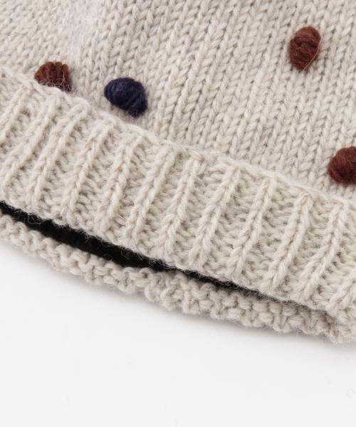 BEAMS BOY(ビームスボーイ)の「BEAMS BOY / ポンワッチキャップ(ニットキャップ/ビーニー・レディース・ナチュラル/ネイビー・ONE SIZE)」の6枚目の写真