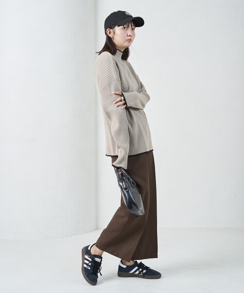 FREAK'S STORE（フリークスストア）の「限定展開　配色ライン リブ ニット ハイネック プルオーバー（ニット/セーター・レディース・ライトグレー/ブラック/パープル/ネイビー/ブルー/ナチュラル・ﾌﾘ-）」の11枚目の写真