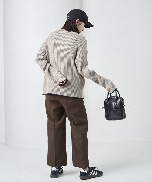 FREAK'S STORE（フリークスストア）の「限定展開　配色ライン リブ ニット ハイネック プルオーバー（ニット/セーター・レディース・ライトグレー/ブラック/パープル/ネイビー/ブルー/ナチュラル・ﾌﾘ-）」の12枚目の写真