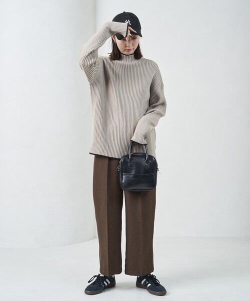 FREAK'S STORE（フリークスストア）の「限定展開　配色ライン リブ ニット ハイネック プルオーバー（ニット/セーター・レディース・ライトグレー/ブラック/パープル/ネイビー/ブルー/ナチュラル・ﾌﾘ-）」の13枚目の写真