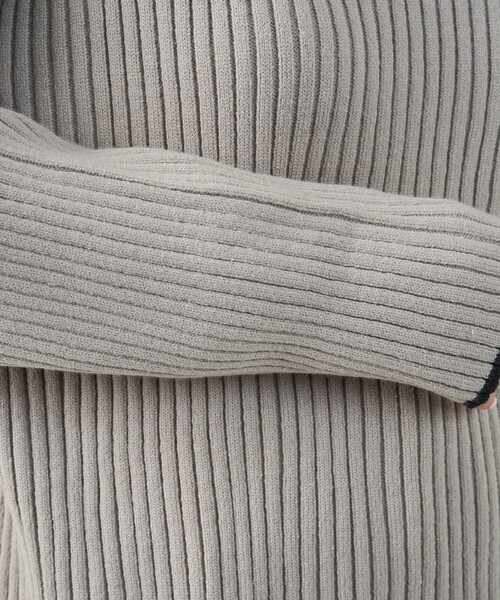 FREAK'S STORE（フリークスストア）の「限定展開　配色ライン リブ ニット ハイネック プルオーバー（ニット/セーター・レディース・ライトグレー/ブラック/パープル/ネイビー/ブルー/ナチュラル・ﾌﾘ-）」の18枚目の写真