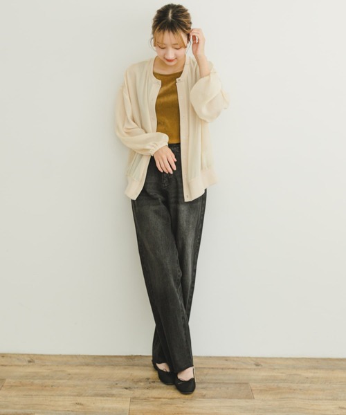 ITEMS URBANRESEARCH(アイテムズ アーバンリサーチ)の「シアーボタンブルゾン(ブルゾン・レディース・ホワイト系その他/ブラック・FREE)」の3枚目の写真