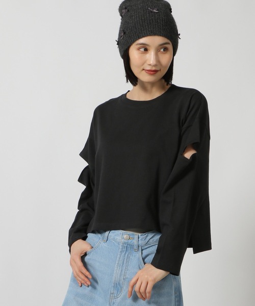 さと様 セール】カットアウト長袖プルオーバー / 148087（Tシャツ