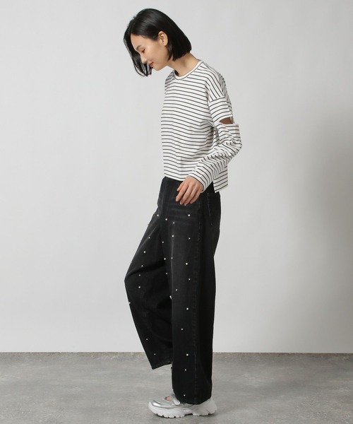 LAKOLE（ラコレ）の「カットアウト長袖プルオーバー / 148087（Tシャツ/カットソー・レディース・ブラック/ホワイト/チャコール/オフホワイト・FREE）」の6枚目の写真