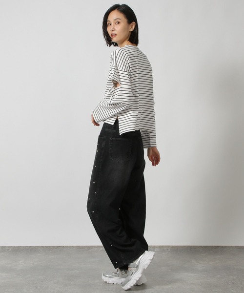 LAKOLE（ラコレ）の「カットアウト長袖プルオーバー / 148087（Tシャツ/カットソー・レディース・ブラック/ホワイト/チャコール/オフホワイト・FREE）」の7枚目の写真